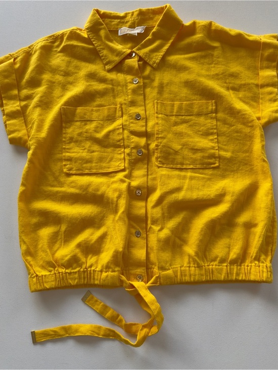 Michael Kors Tops - EUC Women's Michael Kors Short Sleeve Linen Blend Blouse Size Medium (D2)